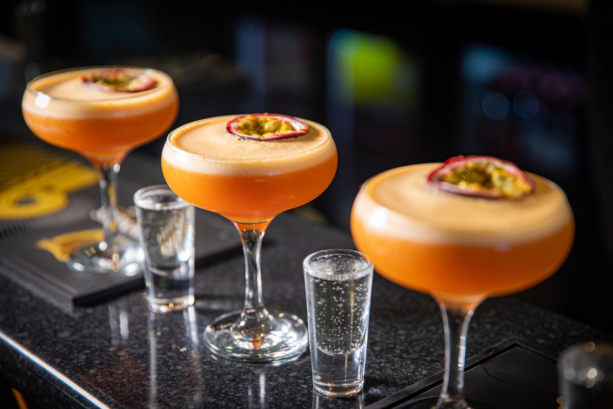 North Star cocktails prepared at the bar